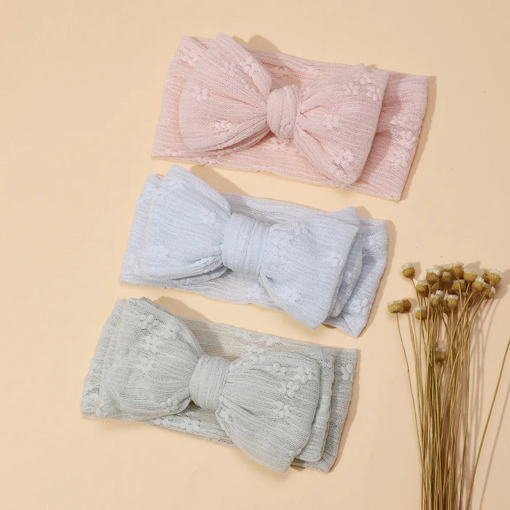 Embroidered Tulle Bow Headband