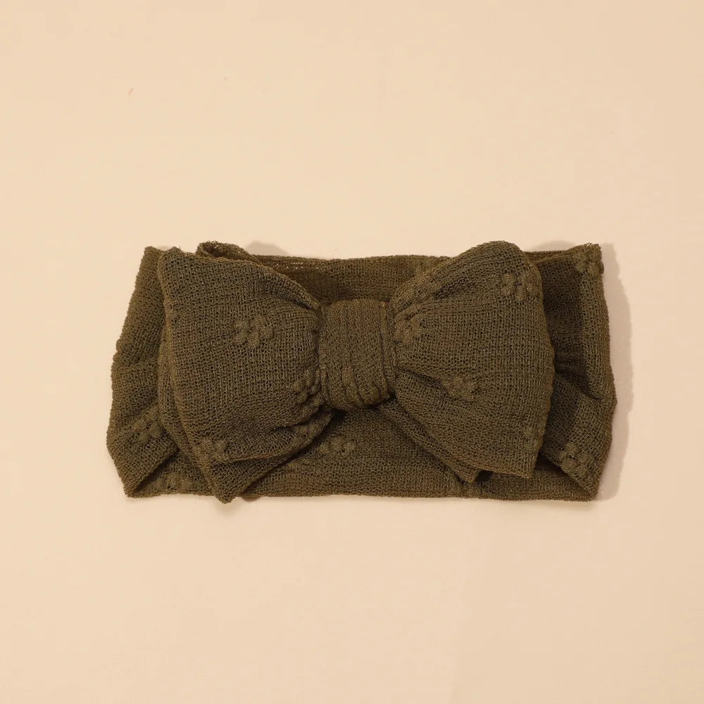 Embroidered Tulle Bow Headband